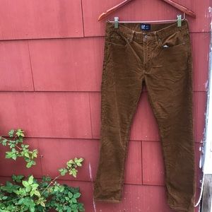 Gap warm brown corduroy slim fit pants